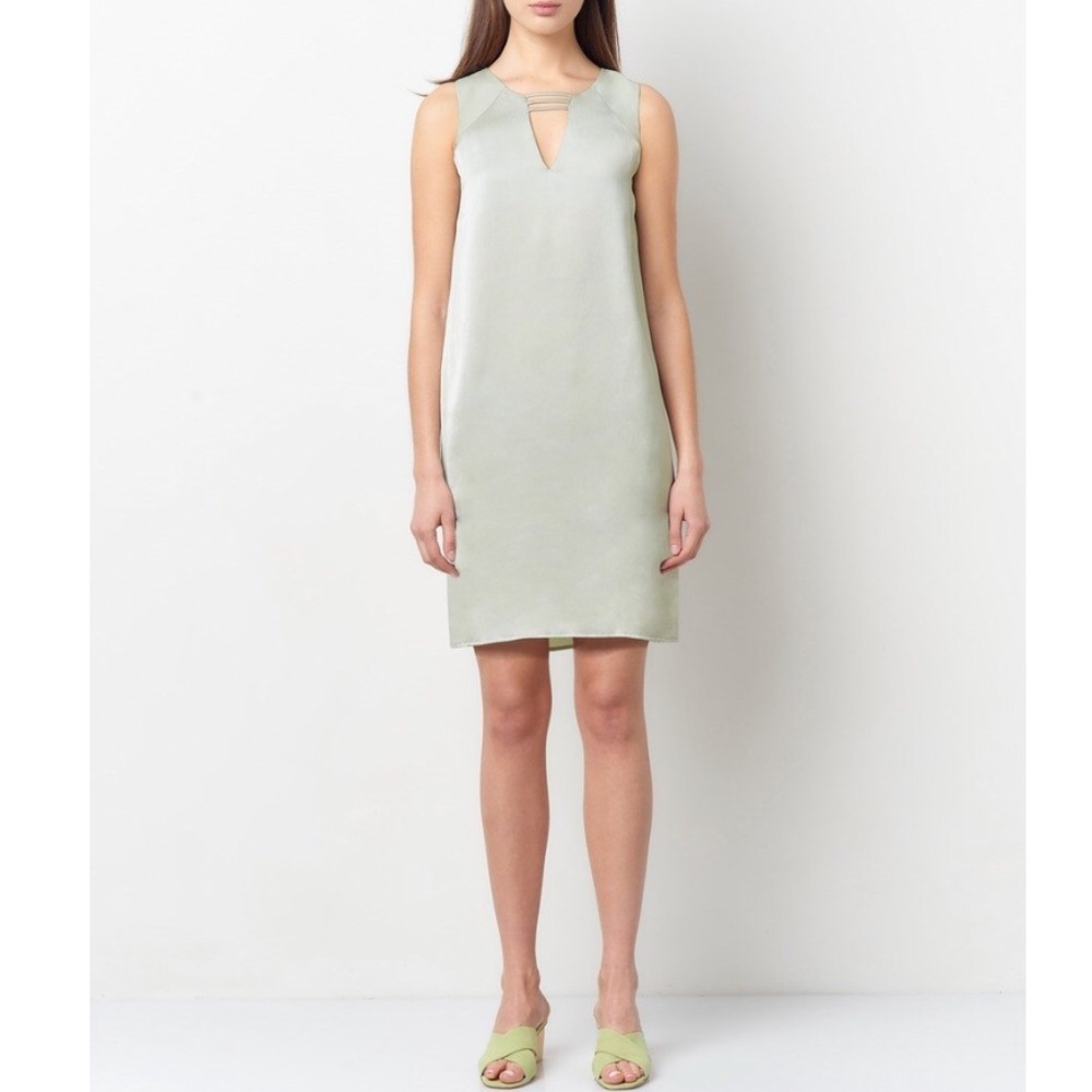 Mint three line v neck dress